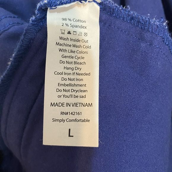 LULAROE Women's Blue Stretch Jean Jacket Size L Embroidered Flower Pockets - Picture 9 of 10